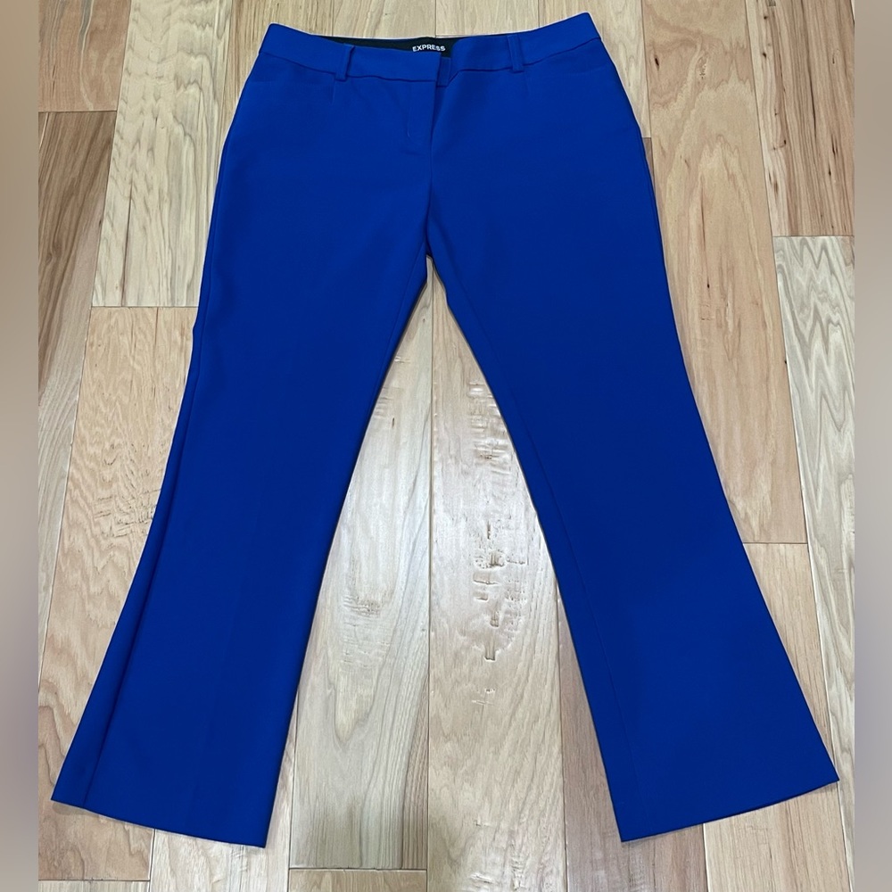 ❌SOLD! Mint! Express Sz 8S short Columnist Barely Boot Royal Blue Pants No Dryer